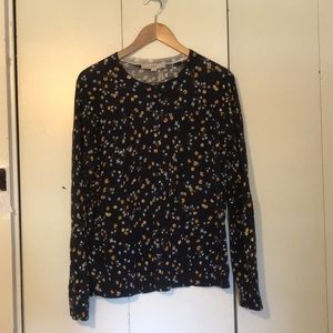 Loft Navy Floral Cardigan